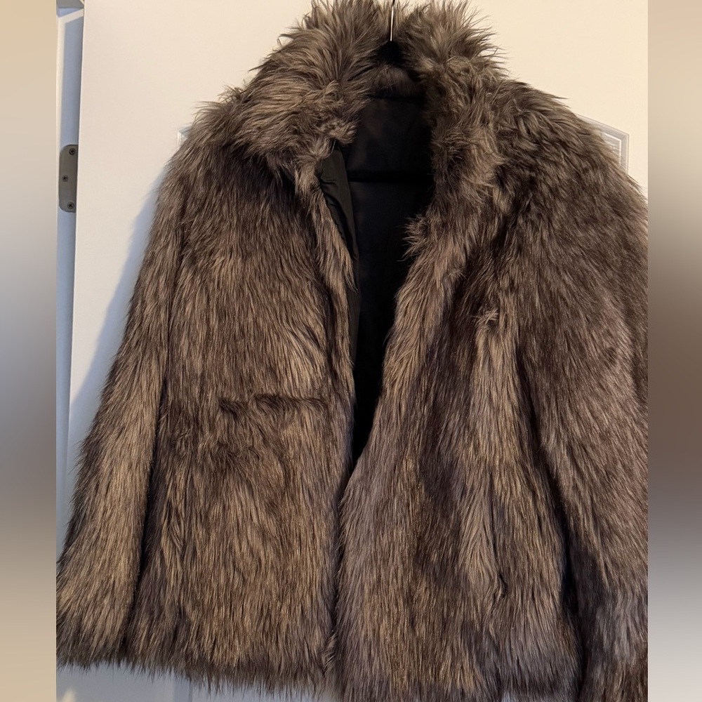 Wildflowers Faux Fur Teddy Jacket - Brown